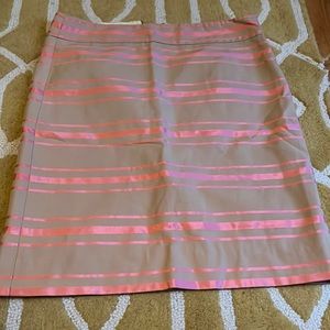 J.Crew Chino skirt with pink satin stripes